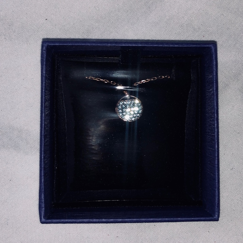 SWAROVSKI Rose Gold Blue Ginger Necklace Pendant